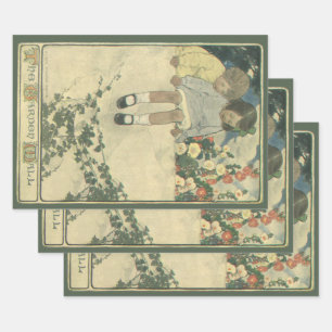 Feuille De Papier Cadeau Mur de jardin Jessie Willcox Smith, Enfants vintag