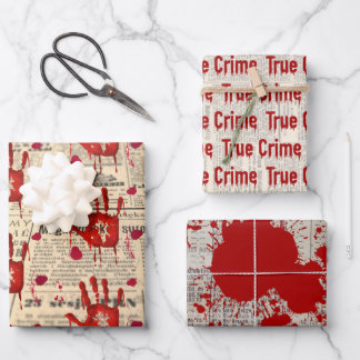 Feuille De Papier Cadeau Murder mystery crime fan cold case bloody 