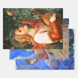 FEUILLE DE PAPIER CADEAU MUSIQUE FABRIQUANT LES ANGELS DE NOËL