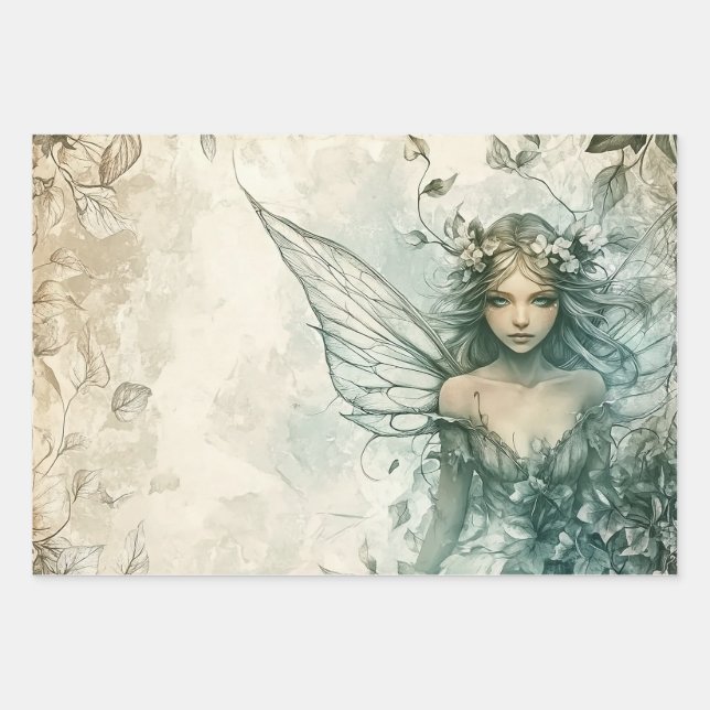 Feuille De Papier Cadeau Mysage Green Fairy (Devant 3)