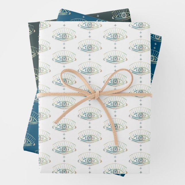 Feuille De Papier Cadeau Mystical Eye Magique Boho Colorful Pastel Cadeau (En situation)