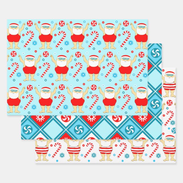 Feuille De Papier Cadeau nage nage cadeau de vacances nageur (Lot)