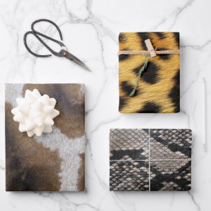 Feuille De Papier Cadeau Nature Animaux Giraffe Python Serpent léopard Skin