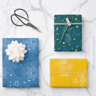 Feuille De Papier Cadeau Nautique