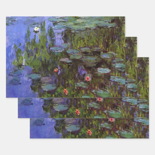 Feuille De Papier Cadeau Nénuphars par Claude Monet (Lot)