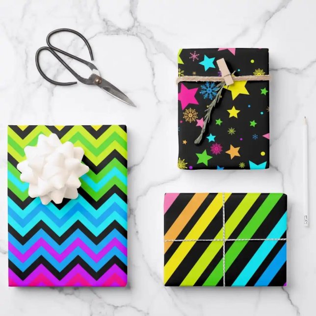 Feuille De Papier Cadeau Neon (Créateur téléchargé)