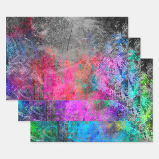 Feuille De Papier Cadeau Neon en état de détresse Abstrait