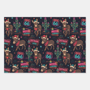 Feuille De Papier Cadeau Neon Oatman Noël Désert Magique