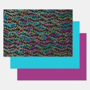 Feuille De Papier Cadeau Neon Shock Design/ Ensemble 2