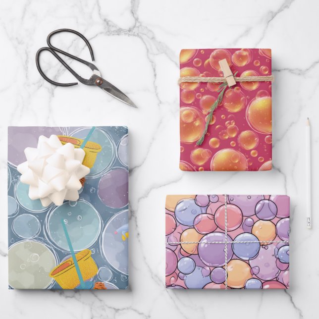 Feuille De Papier Cadeau Nettoyer les bulles (Recto)