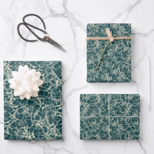 Feuille De Papier Cadeau Neurons de réseautage sur Turquoise - motif transp