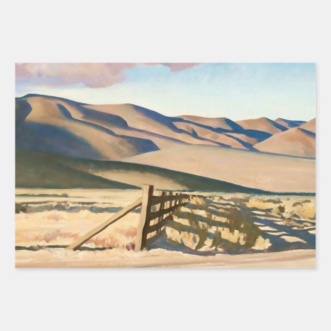 Feuille De Papier Cadeau "Nevada Hills" par Maynard Dixon (Devant)