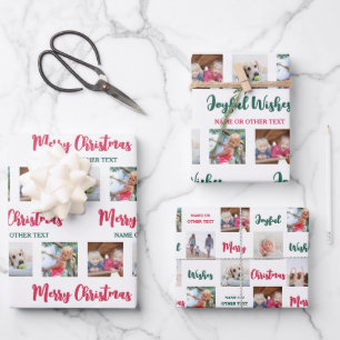 Feuille De Papier Cadeau N'Importe Quel Texte & 12 Photos Bright Moderne Jo