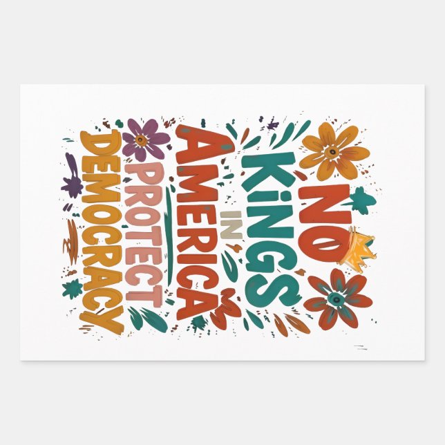 Feuille De Papier Cadeau No King In America American Democracy  (Devant)