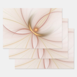 Feuille De Papier Cadeau Noble Cuivre Et Or Abstrait Art Fractal Moderne