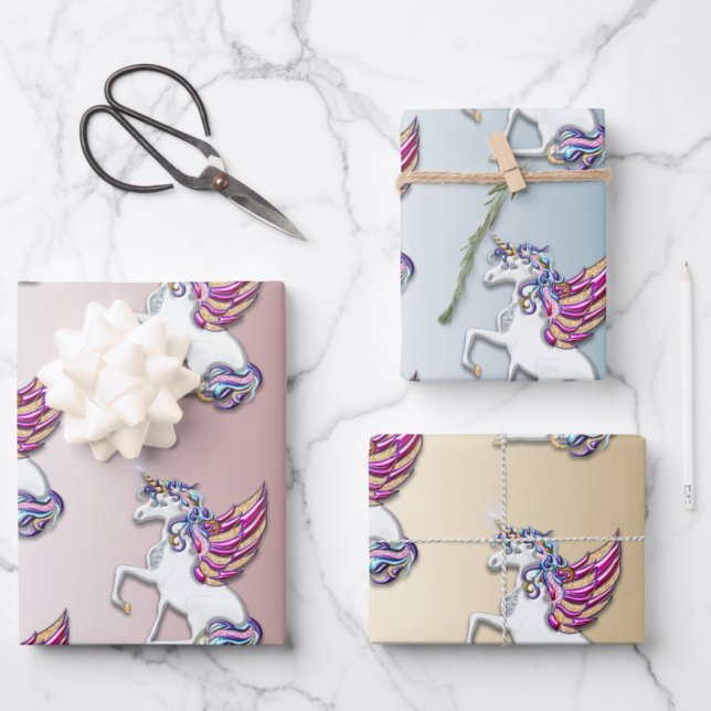 Feuille De Papier Cadeau Noël à la licorne (Créateur téléchargé)