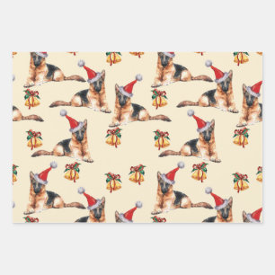 Feuille De Papier Cadeau Noël Allemand Berger Chien cadeau, Propriétaire de