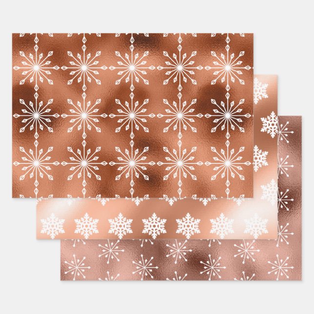 Feuille De Papier Cadeau Noël aux flocons de neige (Lot)