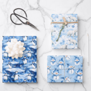 Feuille De Papier Cadeau Noël bleu