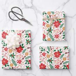 Feuille De Papier Cadeau Noël botanique