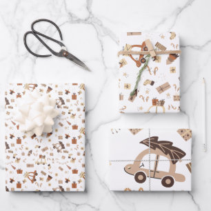 Feuille De Papier Cadeau Noël Brown Boho tendance