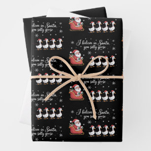 Feuille De Papier Cadeau Noël Canard Silly Je Crois au Père Noël Drôle