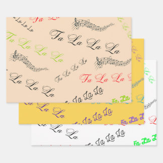 Feuille De Papier Cadeau Noël Carol thème-Fa, la, la,