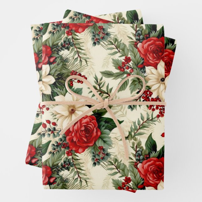 Feuille De Papier Cadeau Noël classique (En situation)