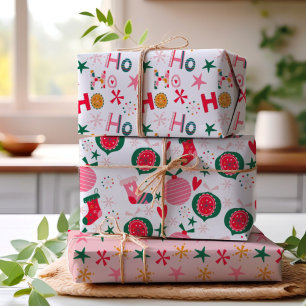 Feuille De Papier Cadeau Noël coloré moderne