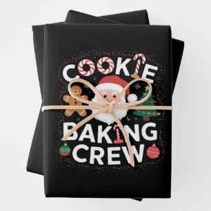 Feuille De Papier Cadeau Noël Cookie Baking Crew Famille Noël