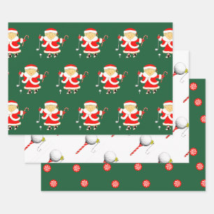 Feuille De Papier Cadeau Noël de golf créatif
