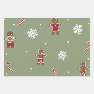 Feuille De Papier Cadeau Noël de pain d'épices 