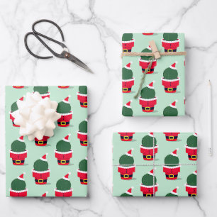 Feuille De Papier Cadeau Noël de père Noël Cactus