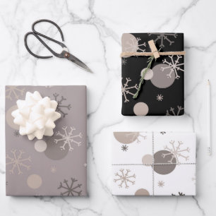 Feuille De Papier Cadeau Noël d'hiver Beige Boho Brown neutre
