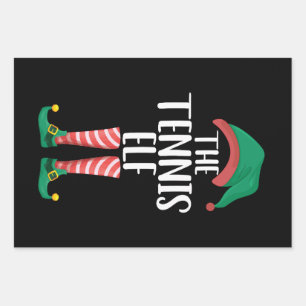 Feuille De Papier Cadeau Noël du Tennis Elf Matching Family Group