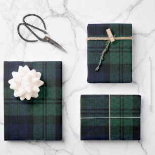 Feuille De Papier Cadeau Noël élégant à carreaux tartan écossais
