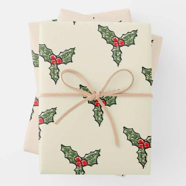 Feuille De Papier Cadeau Noël Guiirlande de Noël douteuse (En situation)