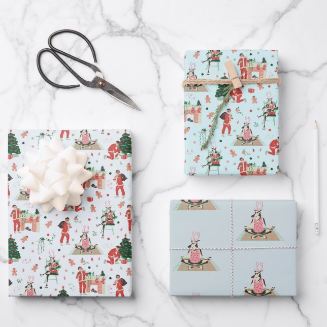 Feuille De Papier Cadeau Noël Hipster (Recto)