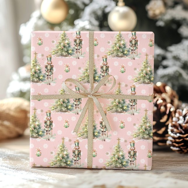 Feuille De Papier Cadeau Noël hiver Onederland noir rose or (Créateur téléchargé)