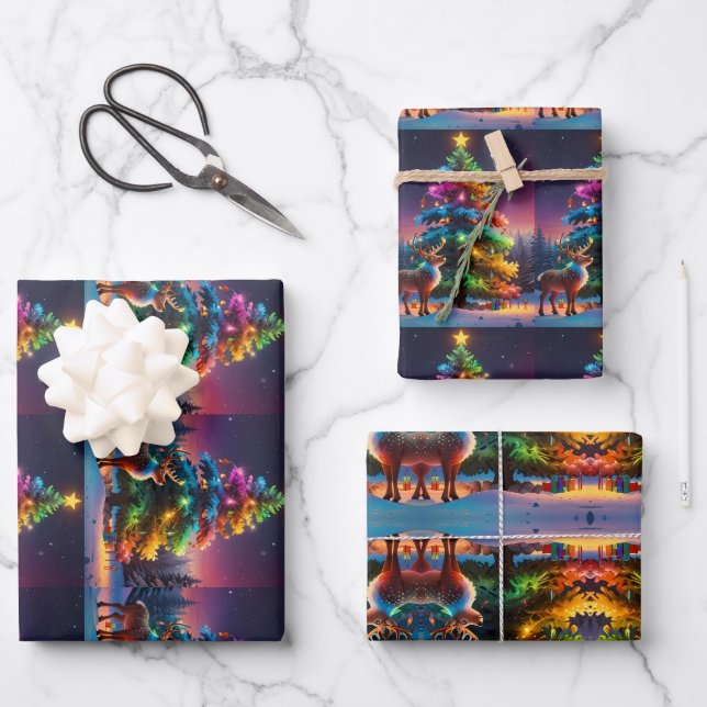 Feuille De Papier Cadeau Noël hiver Wonderland (Recto)
