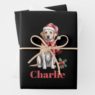 Feuille De Papier Cadeau Noël Labrador Retriever Nom Personnalisé