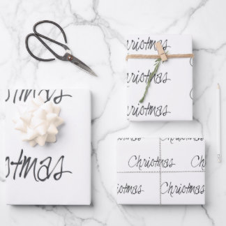 Feuille De Papier Cadeau Noël manuscrit en noir