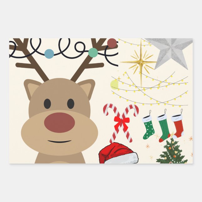 Feuille De Papier Cadeau Noël minimal (Devant 2)