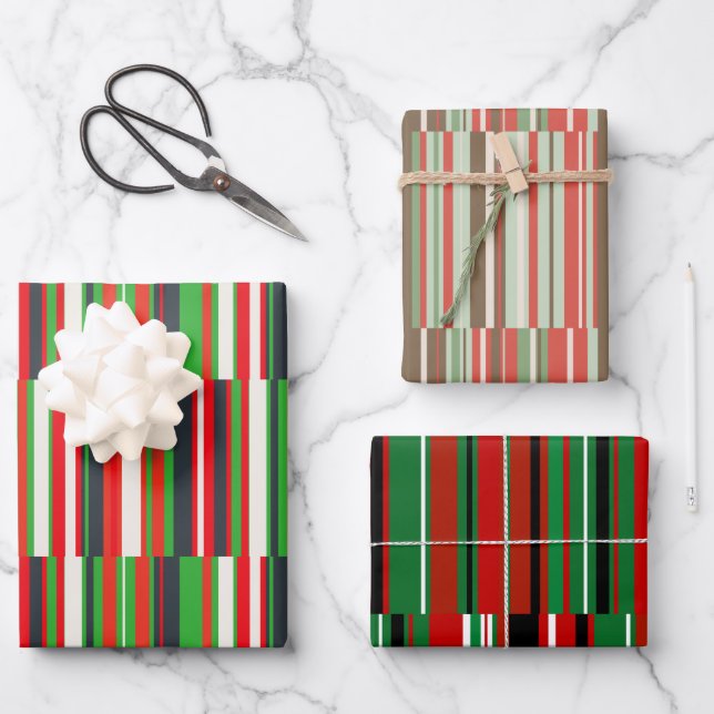 Feuille De Papier Cadeau Noël moderne et artistique (Recto)