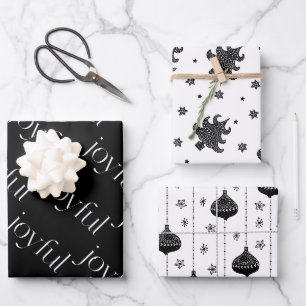 Feuille De Papier Cadeau Noël Motif de vacances style scandinave