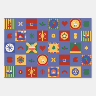 Feuille De Papier Cadeau Noël motif géométrique cadeau