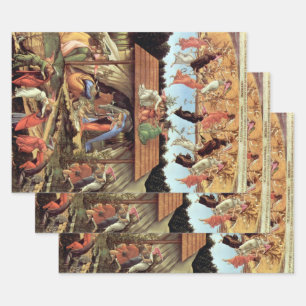 Feuille De Papier Cadeau Noël, Nativité, Naissance du Christ de Botticelli