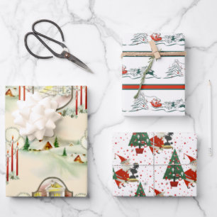 Feuille De Papier Cadeau Noël nostalgique