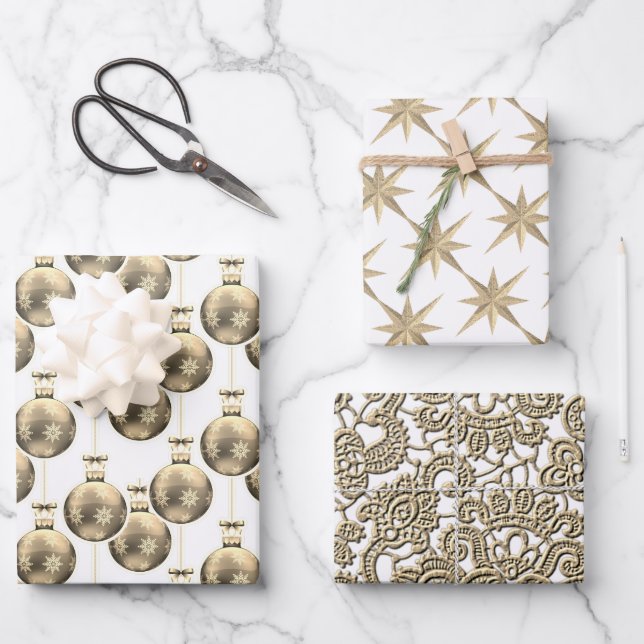 Feuille De Papier Cadeau Noël or (Recto)