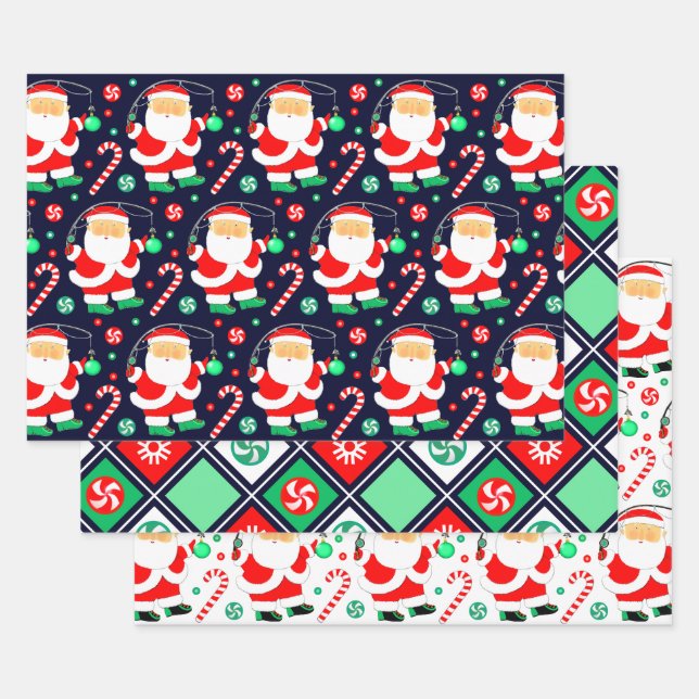 Feuille De Papier Cadeau Noël Pêche (Lot)